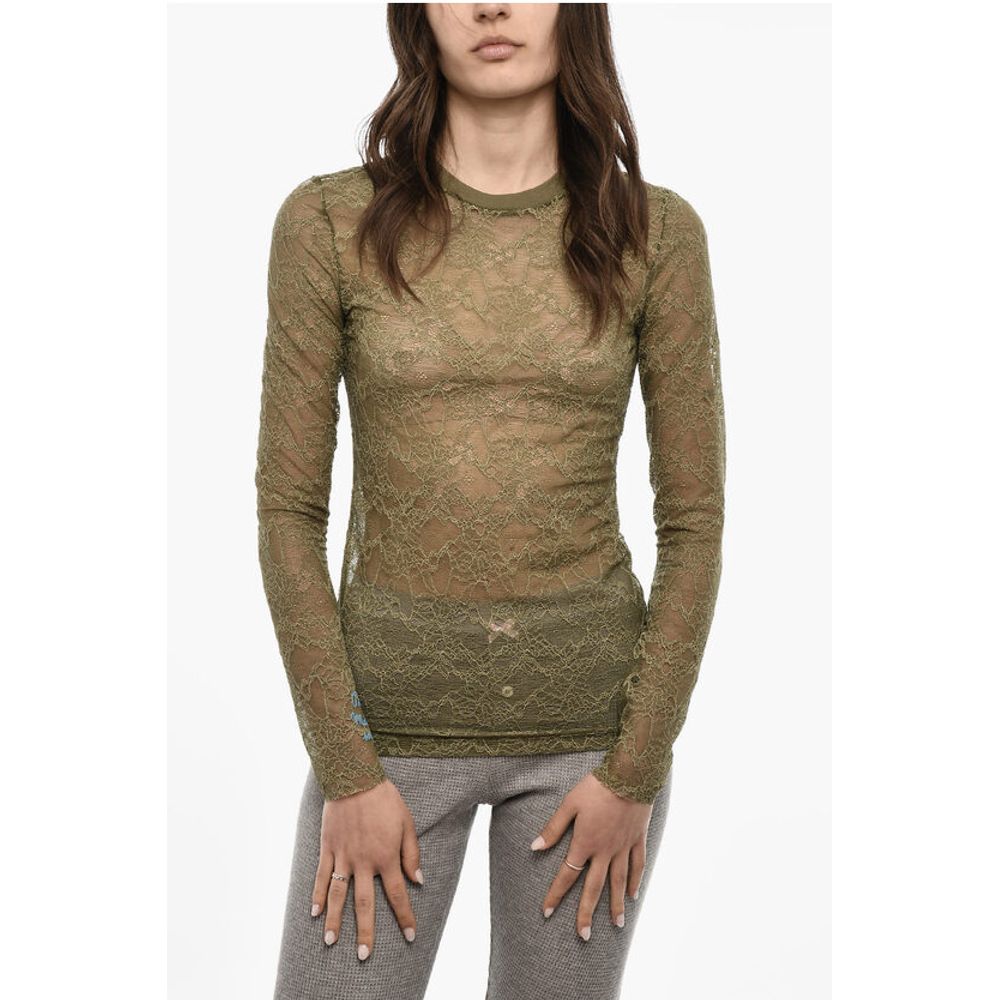 Dsquared² Solid Color Lace Top
