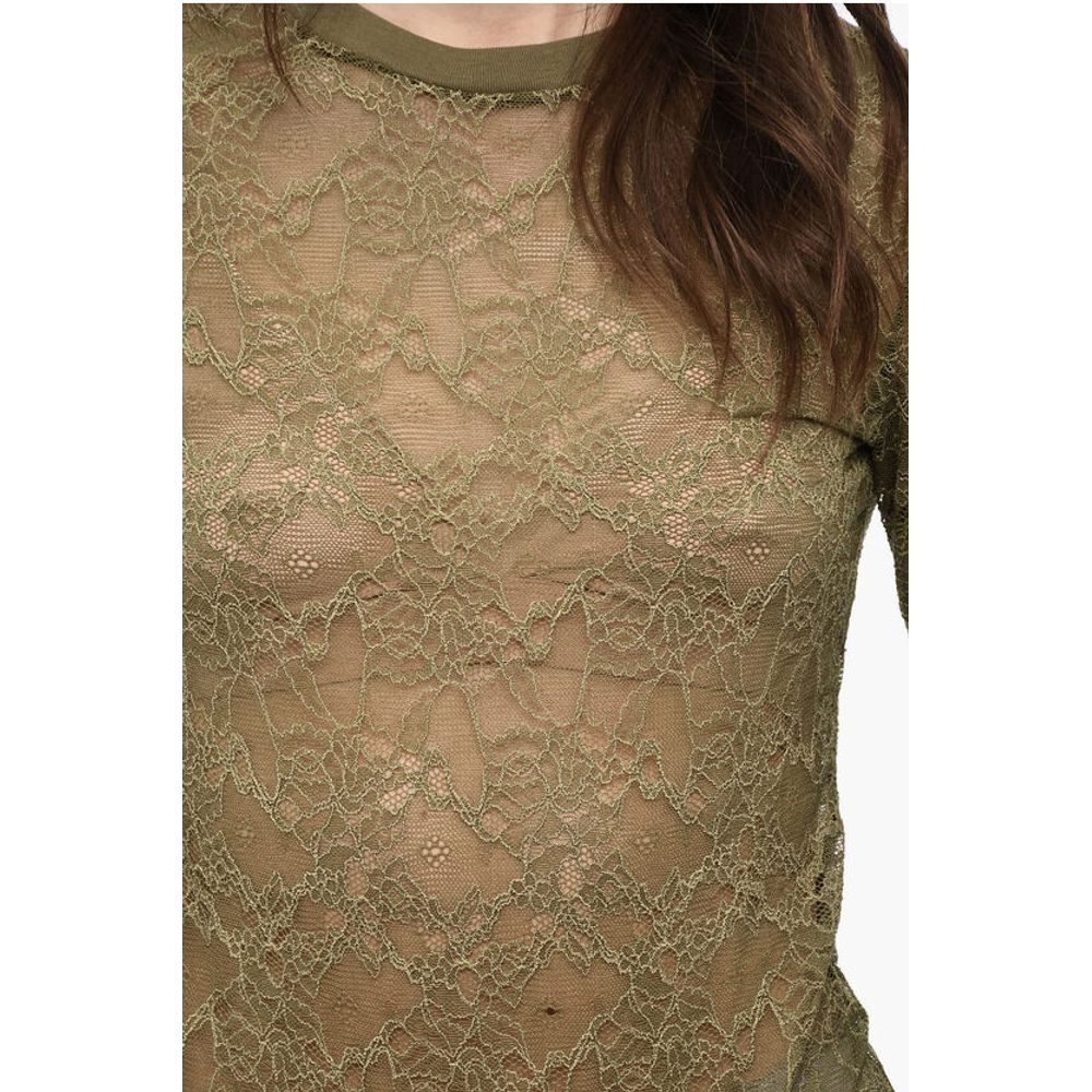 Dsquared² Solid Color Lace Top - Image 3