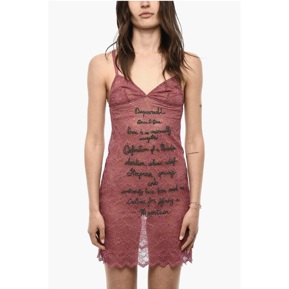 Dsquared² UNDERWEAR Embroidered Lace Slip Dress