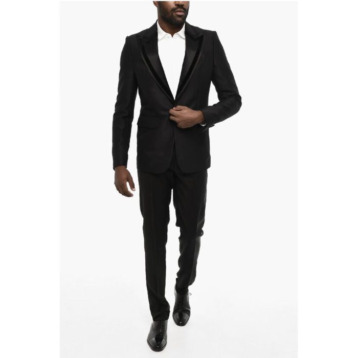 Dsquared² wool and silk side vents peak lapel 1-button blazer - Image 4