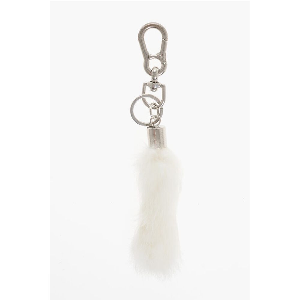 Dsquared² Metal Keyring with Real Fur Pendant