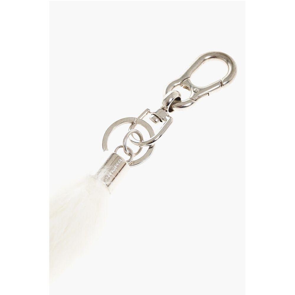 Dsquared² Metal Keyring with Real Fur Pendant - Image 2