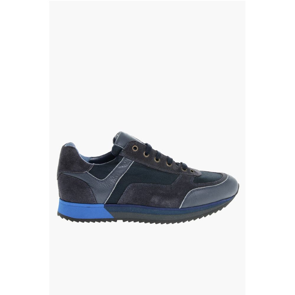 Corneliani CC COLLECTION Leather and Fabric Low Top Sneakers - Image 3