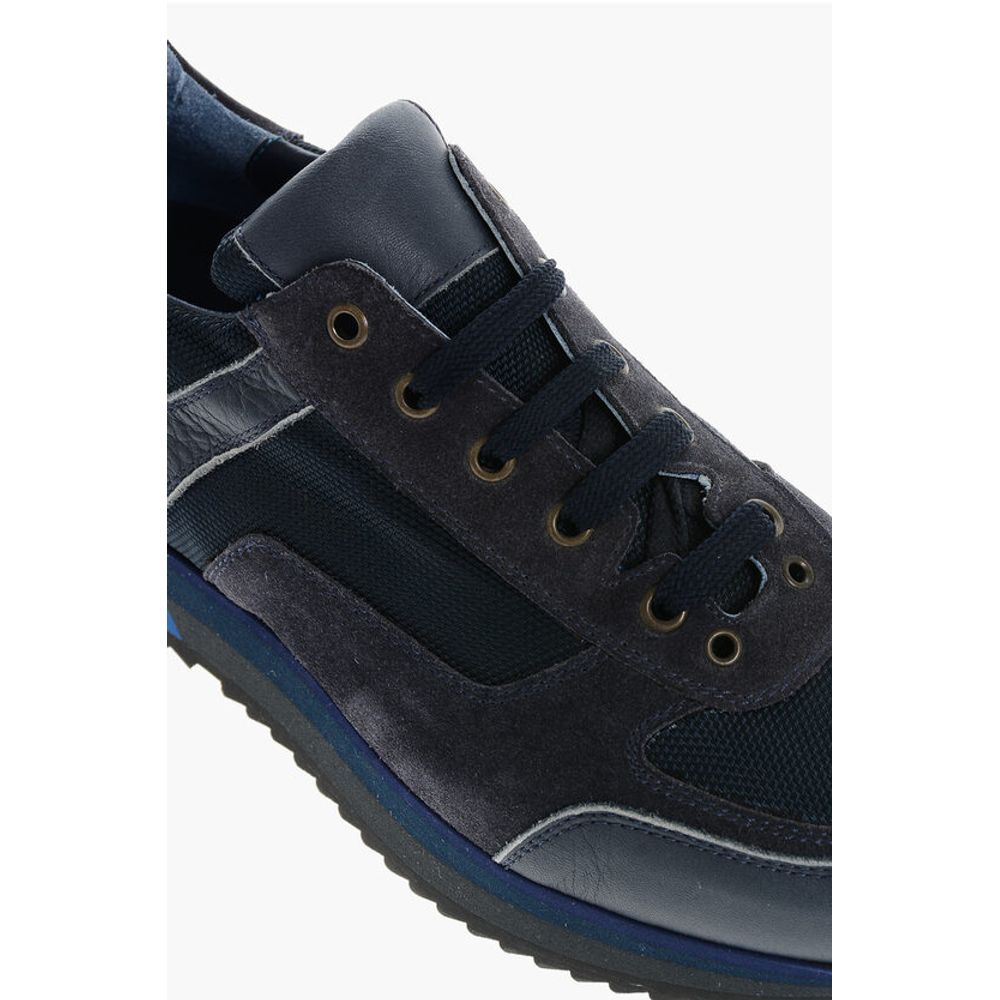 Corneliani CC COLLECTION Leather and Fabric Low Top Sneakers - Image 4