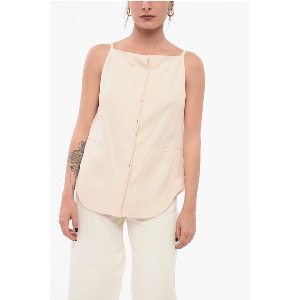 Loulou Studio Linen Blend Sleeveless Top