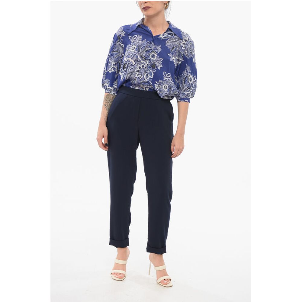 Parosh Slim Pants with Turn-up Hems - Image 4