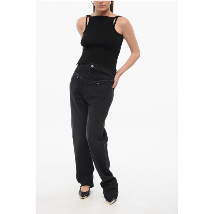 Isabel Marant Slim Fit NOEMIE Denims with Raw-cut Details 23cm - Image 4