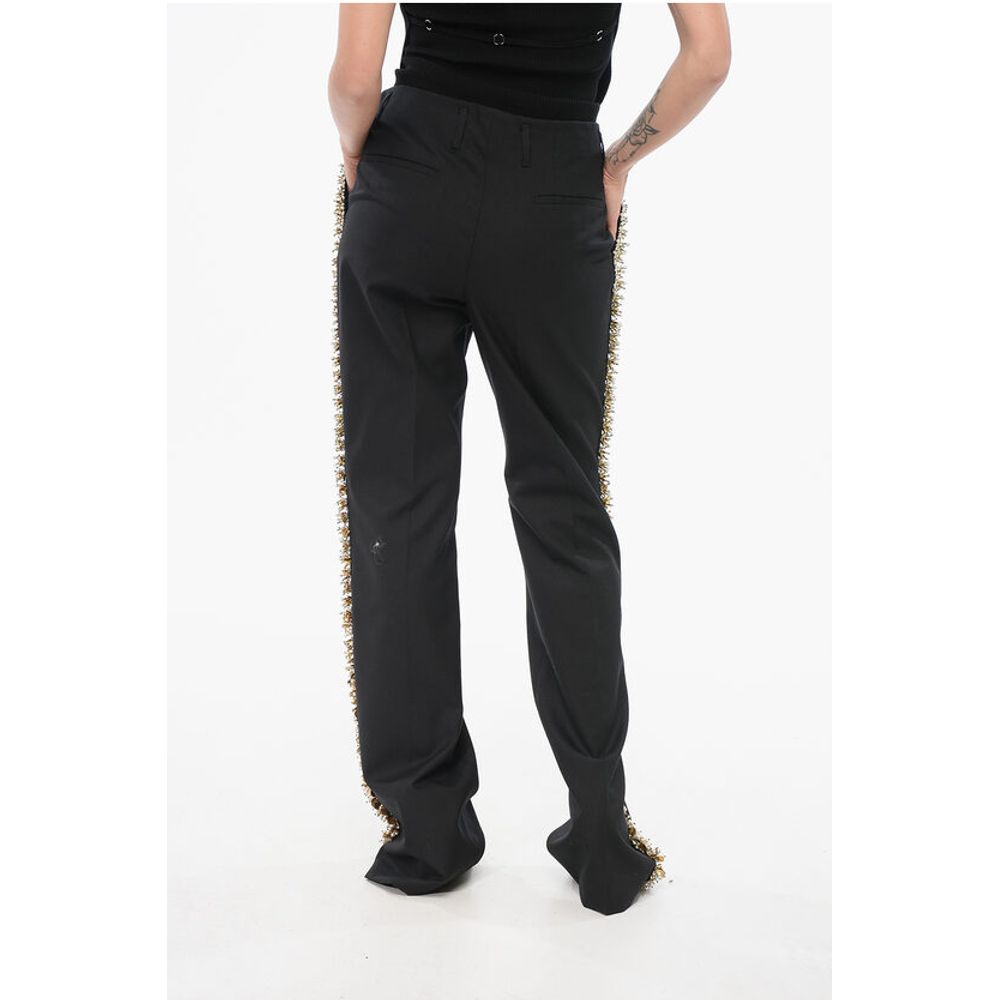 Dries Van Noten Wool PARCHIA Pants with Decorative Application - Image 2