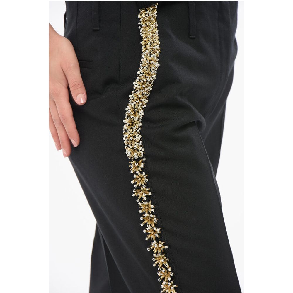 Dries Van Noten Wool PARCHIA Pants with Decorative Application - Image 3