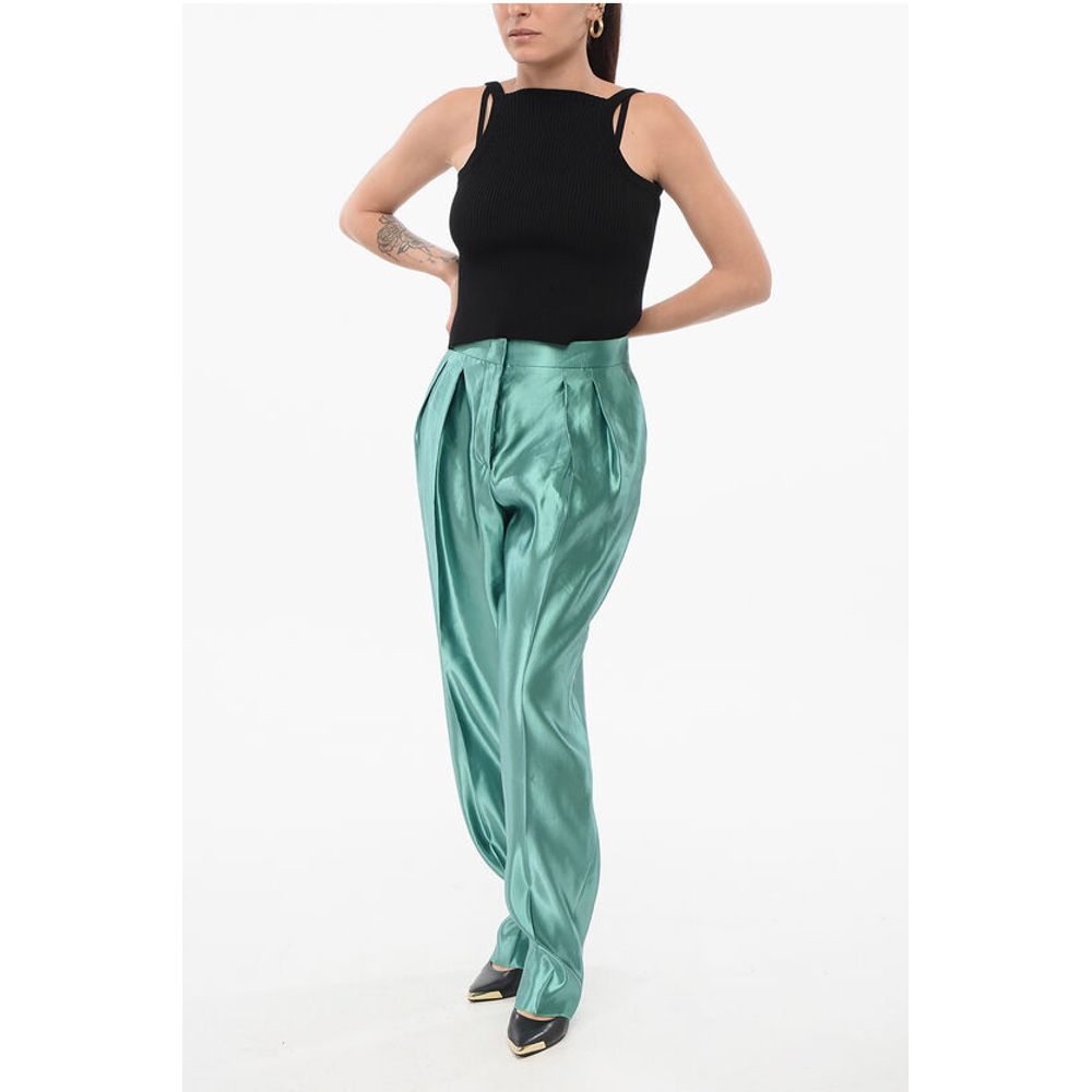 Armani Linen and Silk Blended Pants with Pleats - Image 4