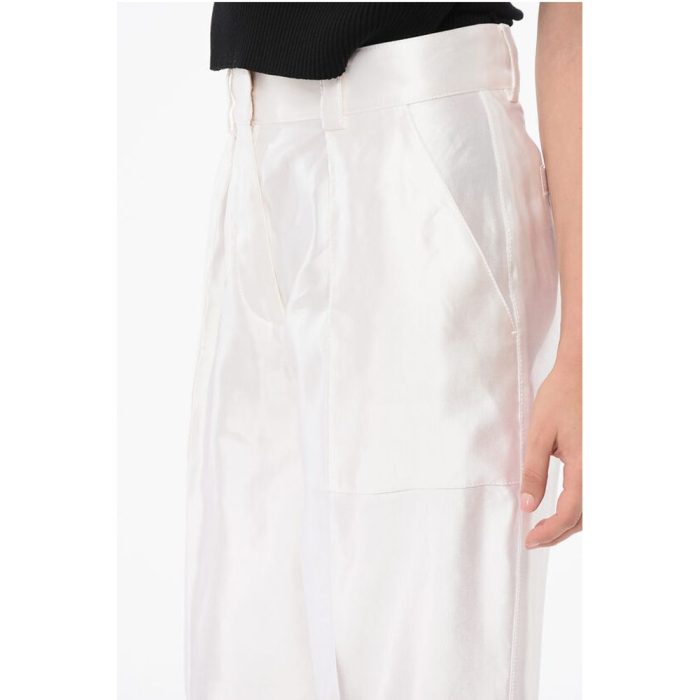 Armani Linen and Silk Blended Pants with Pleats - Image 3