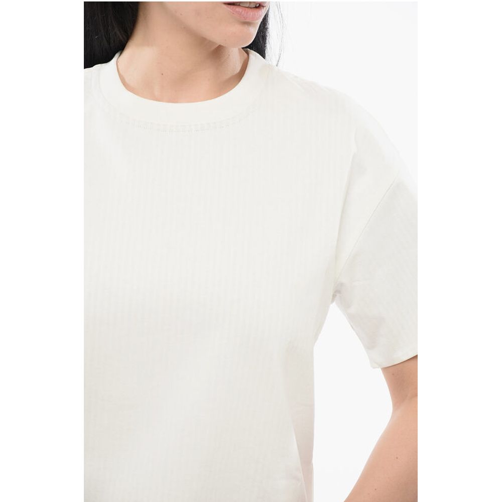 Bottega Veneta Crew Neck Cotton T-Shirt with Popeline Lining - Image 3