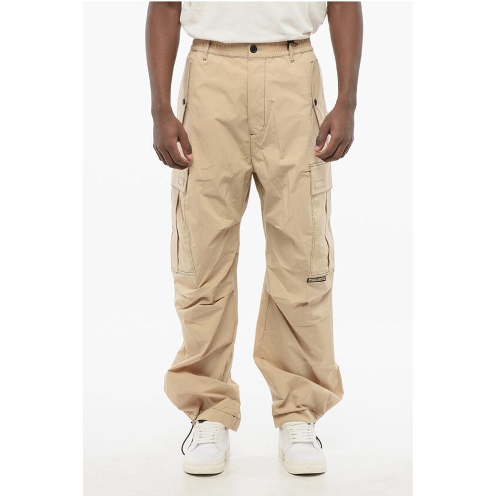 Dsquared² Stretch Cotton CONTRAST Cargo Pants with Visible Stitchings