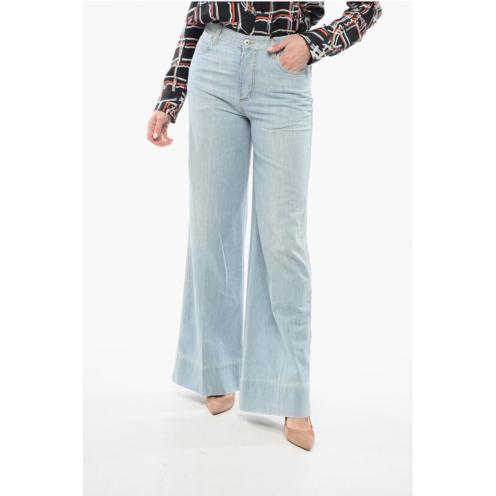 Bottega Veneta Light-washed Wide Leg Denims 30cm