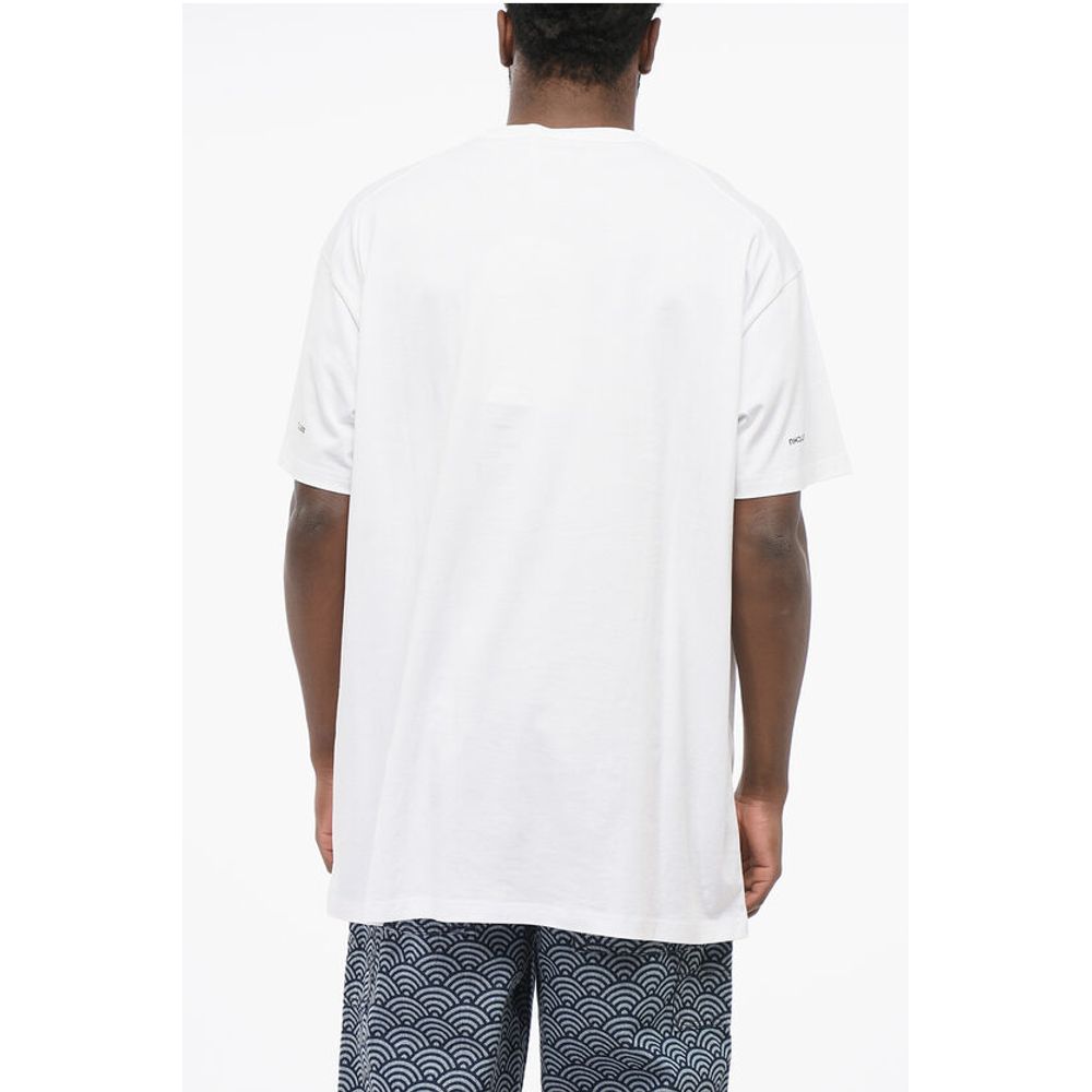 Setchu Crew Neck Cotton T-Shirt with Printed Logo - Image 2