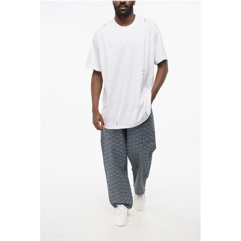 Setchu Crew Neck Cotton T-Shirt with Printed Logo - Image 4