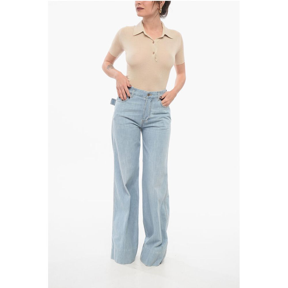 Bottega Veneta Light-washed Wide Leg Denims 30cm - Image 8