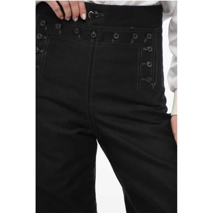 Maison Margiela MM5 Satin Cotton Pants with Buttons - Image 3