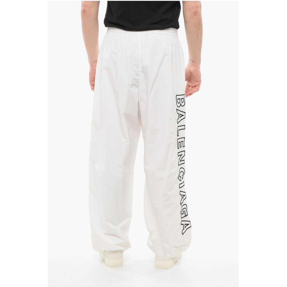 Balenciaga Elastic Waistbanded Wide Leg Pants with Embroidered Logo - Image 2