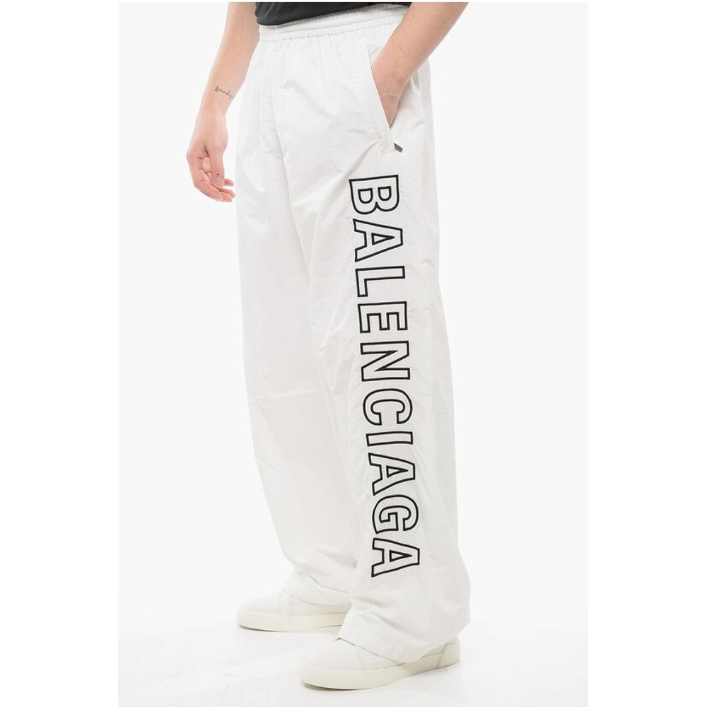 Balenciaga Elastic Waistbanded Wide Leg Pants with Embroidered Logo - Image 3