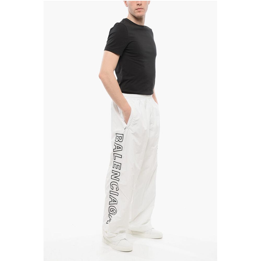 Balenciaga Elastic Waistbanded Wide Leg Pants with Embroidered Logo - Image 4