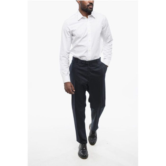 Tagliatore Stretch Cotton Chinos Pants with Belt Loops - Image 3