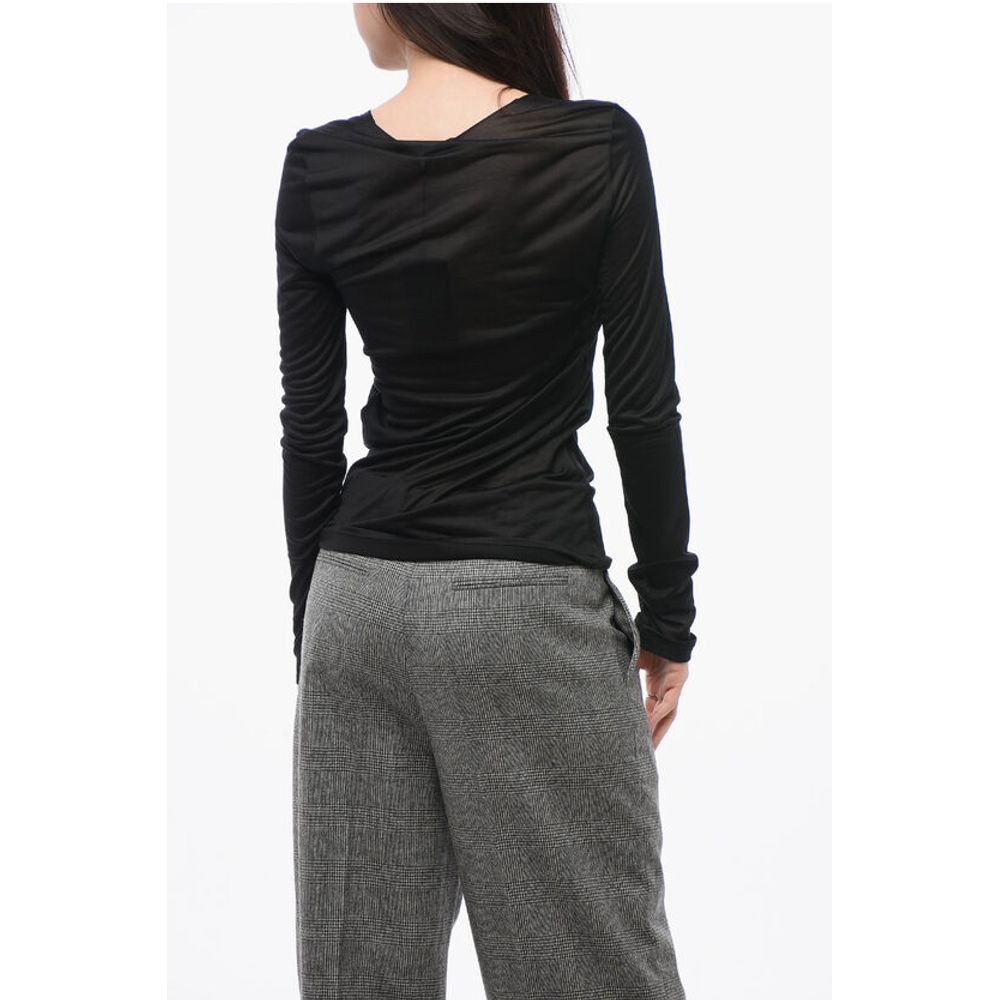 Saint Laurent Silk Sheer Sweater with V-neckline - Image 4