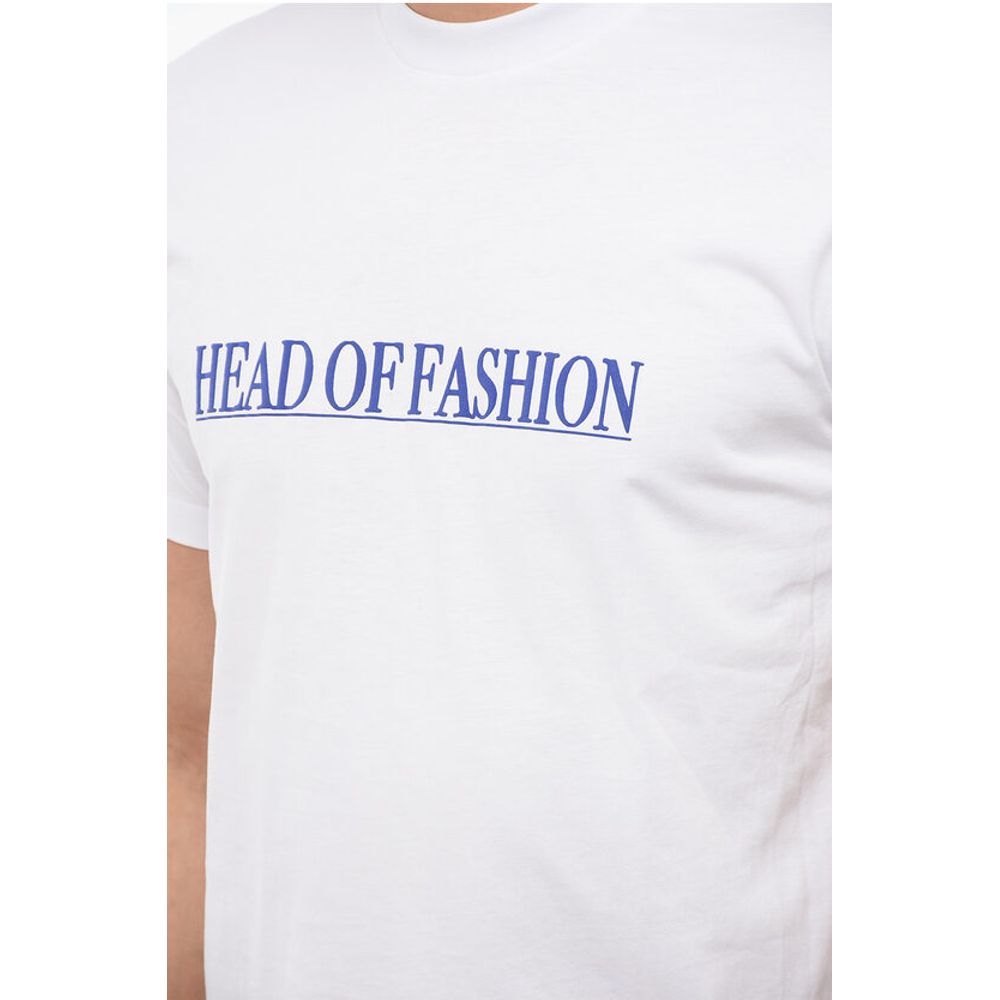 SUNNEI Solid Color HEAD OF FASHION Crew-neck T-Shirt with Contrasti - Image 3