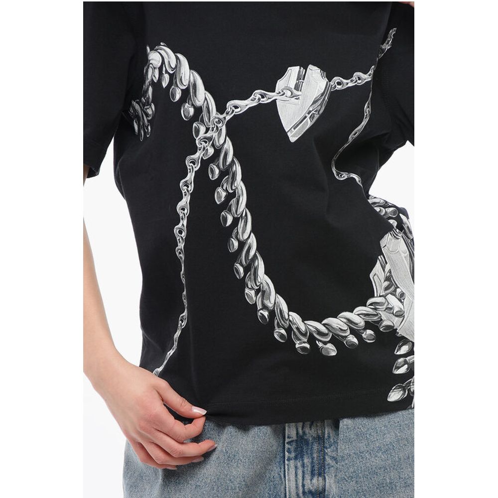 Burberry Crew Neck CHAINED Cotton T-Shirt with Print - Image 3