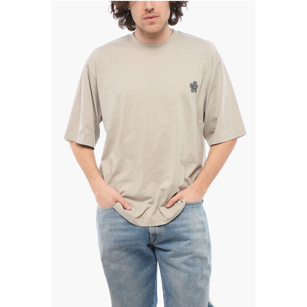 A Paper Kid Cotton Crew-neck T-shirt with Back Print