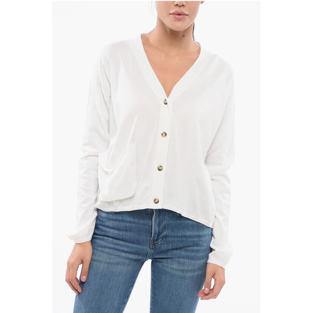 Oliver Lattughi V-neck Cotton OVER Cardigan with Breast Pocket
