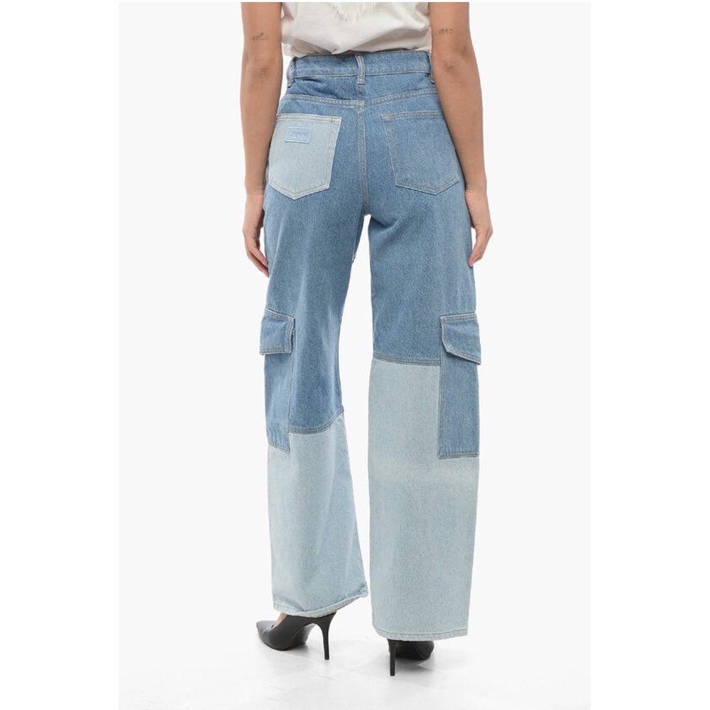 Ganni Two-Tone Loose Fit Cargo Jeans 26cm - Image 2
