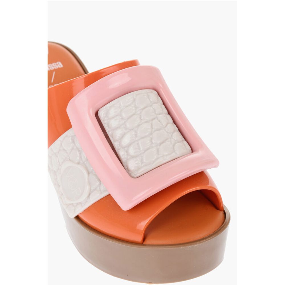 Viktor & Rolf MELISSA Rubber BLOSSOM Mules with Maxi Buckle 10cm - Image 4