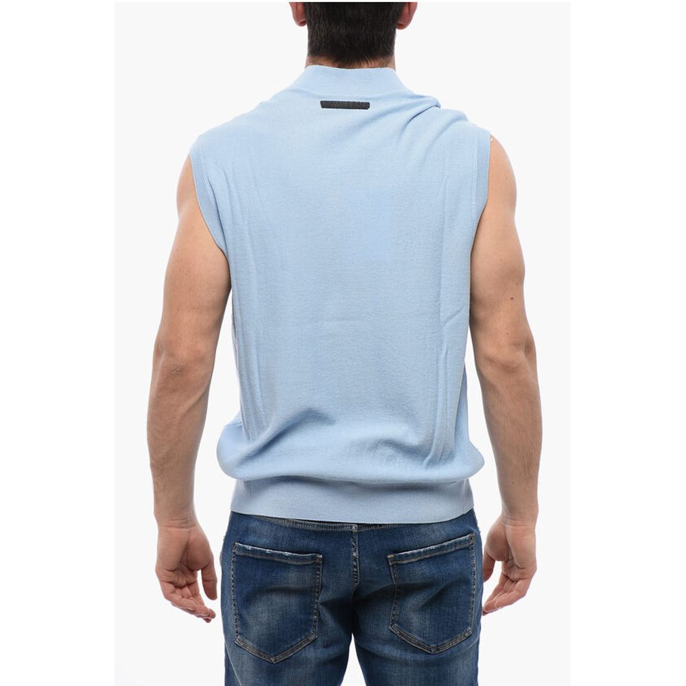 Viktor & Rolf Cable Knit Cotton Blend Vest with V Neck - Image 2