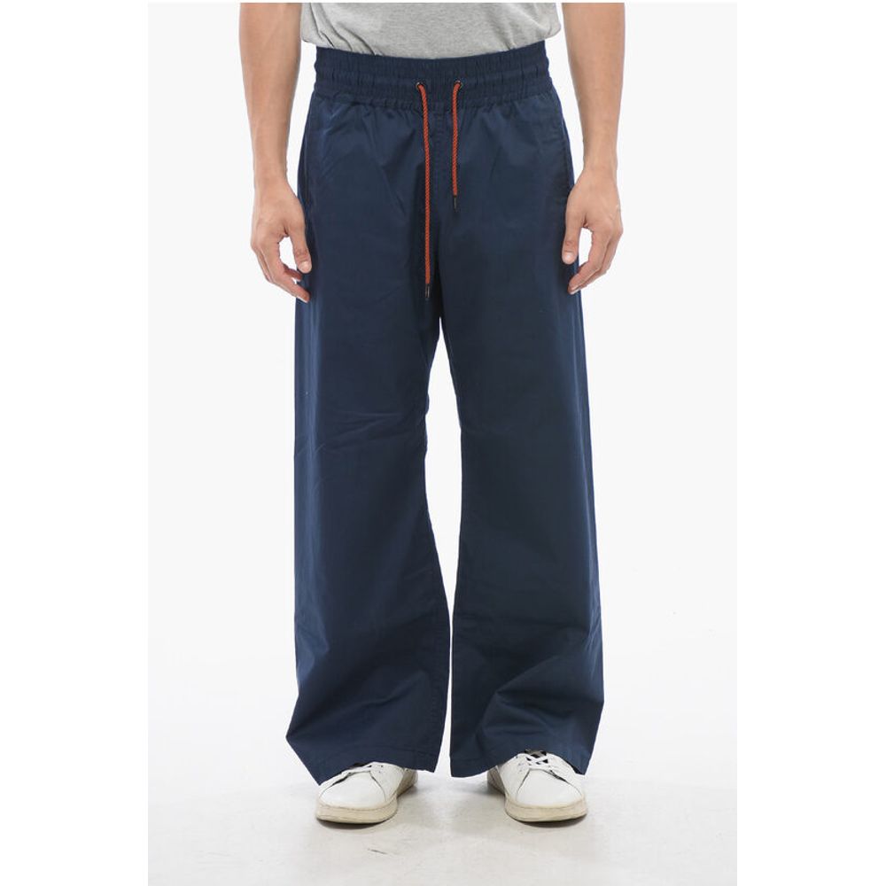 Viktor & Rolf Cotton Blend Wide Leg Pants with Drawstring