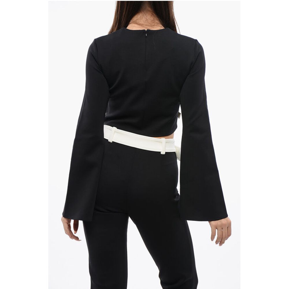 Viktor & Rolf Long Sleeved Cropped Top With Bow Details - Image 2