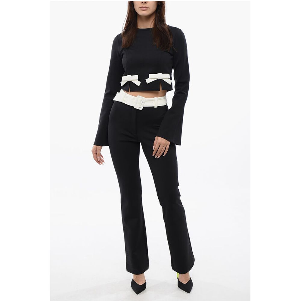 Viktor & Rolf Long Sleeved Cropped Top With Bow Details - Image 4