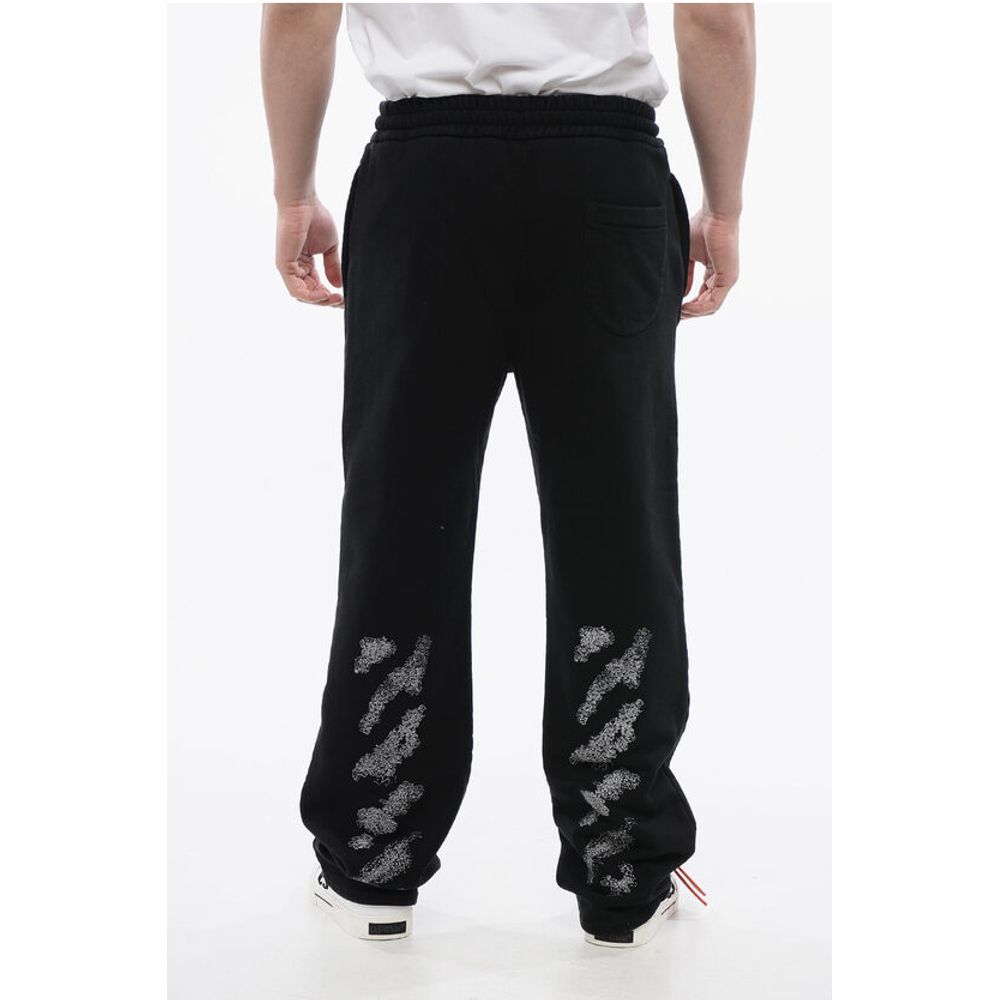 Off-White Embroidered BOOK Brushed Cotton Joggers - Image 2
