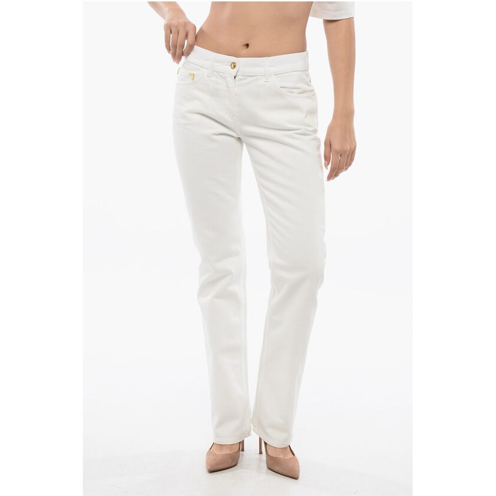 Palm Angels Straight Fit Jeans Embroidered Logo