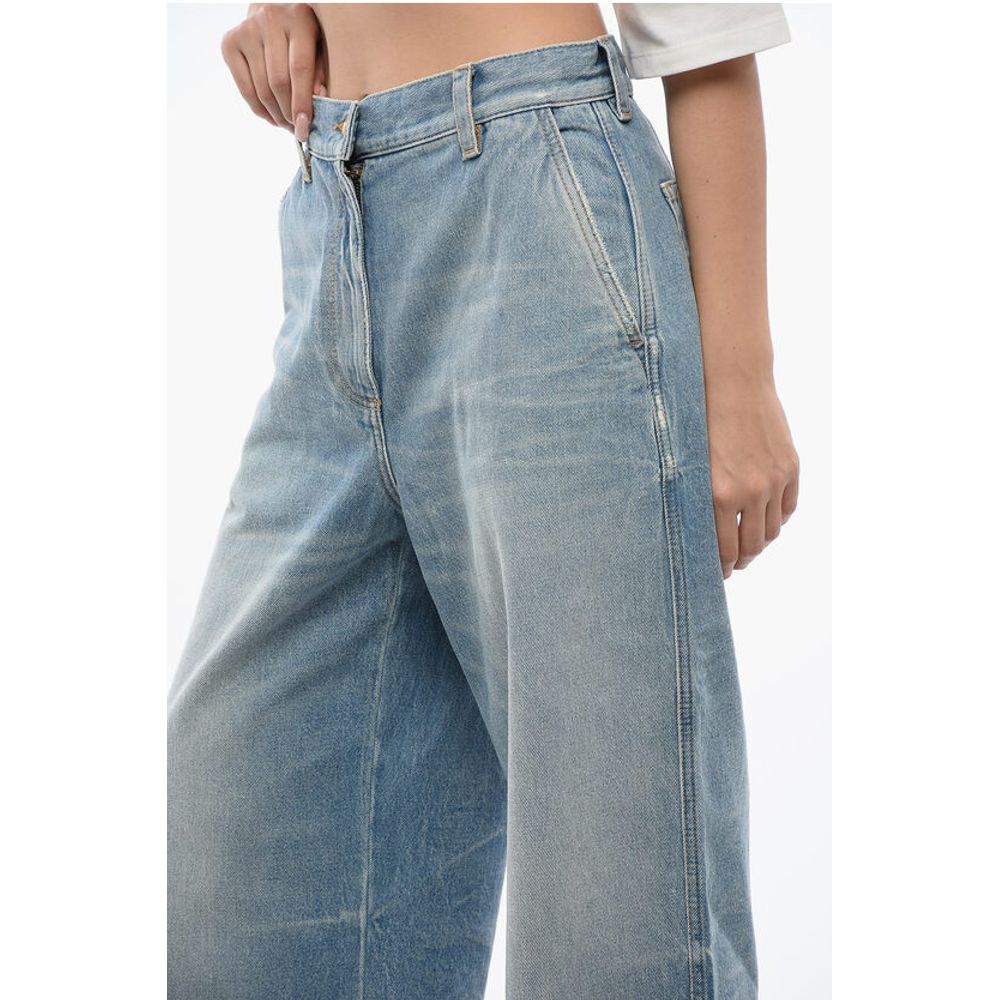Palm Angels High Waisted Wide Fit Light Washed Jeans - Image 3