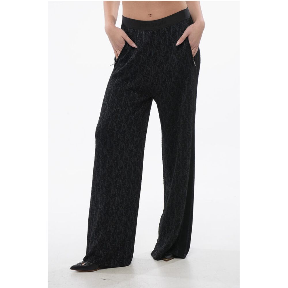 Palm Angels Monogram Lurex Pants with Elastic Waistband