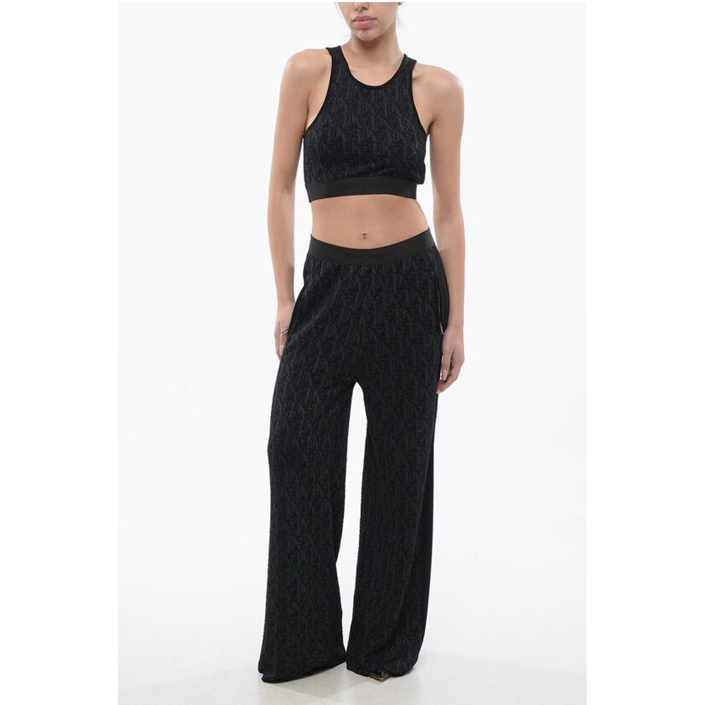 Palm Angels Monogram Lurex Pants with Elastic Waistband - Image 4
