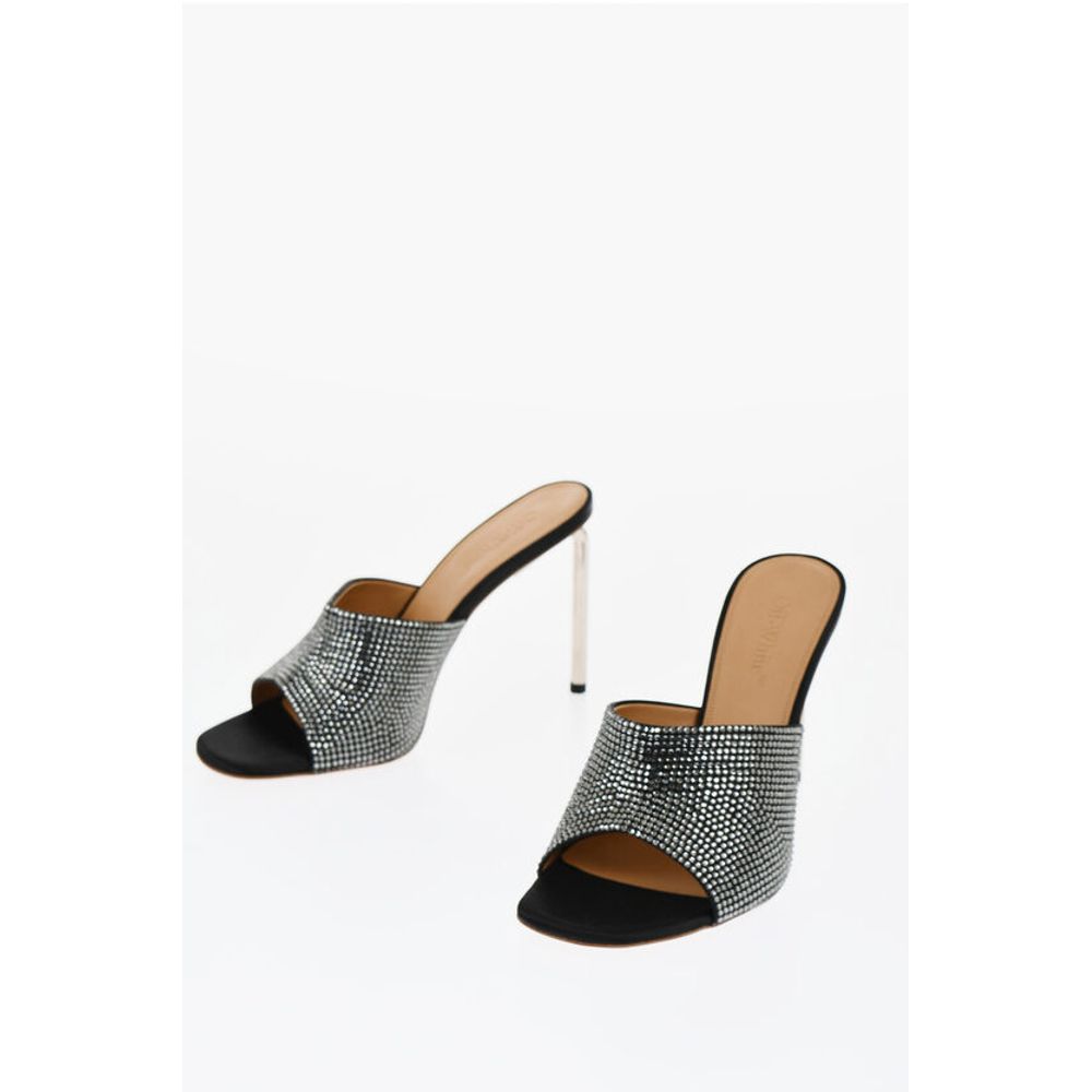 Off-White Rhinestoned ALLEN Open-Toe Mules 10 cm