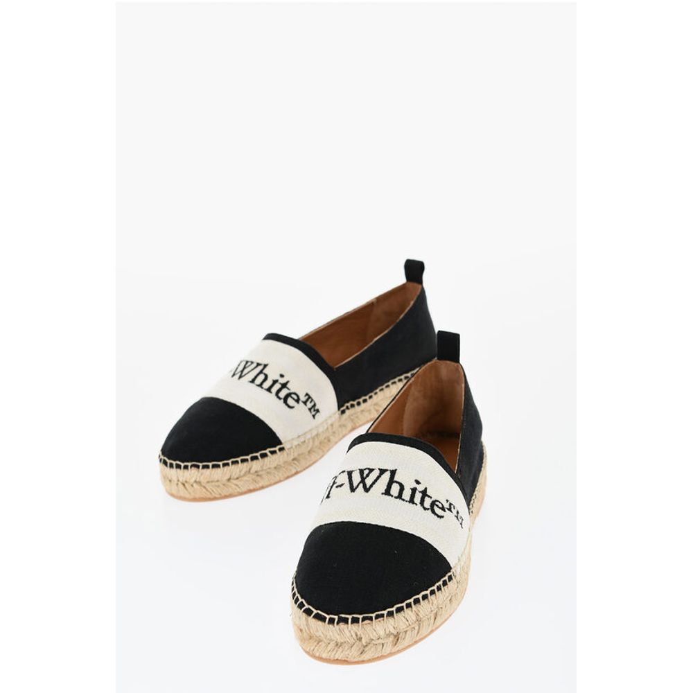 Off-White Linen BOOKISH Slip-On Espadrillas