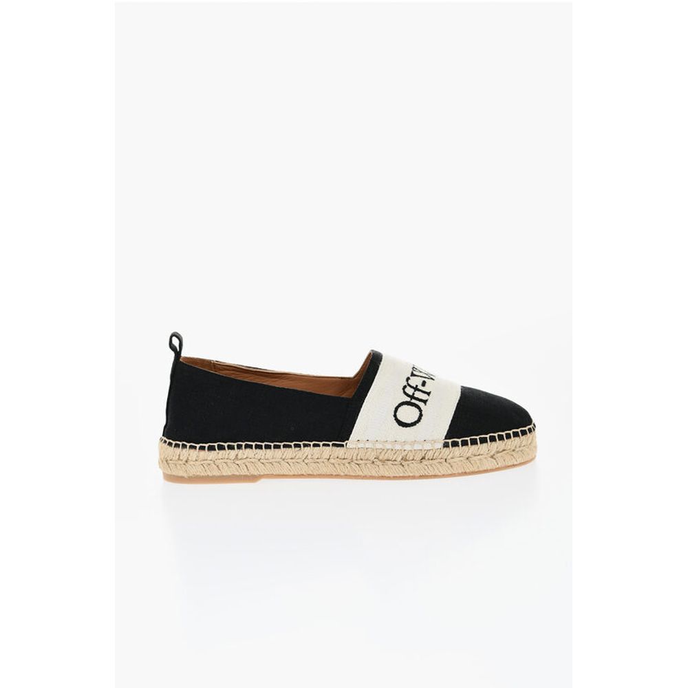 Off-White Linen BOOKISH Slip-On Espadrillas - Image 3