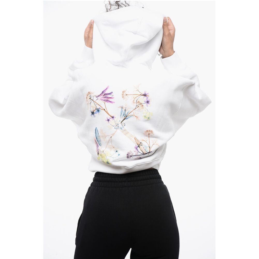 Off-White Printed Cropped Hoodie - Image 2