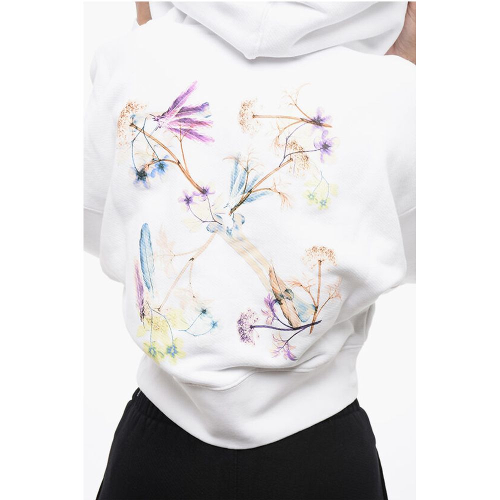 Off-White Printed Cropped Hoodie - Image 3