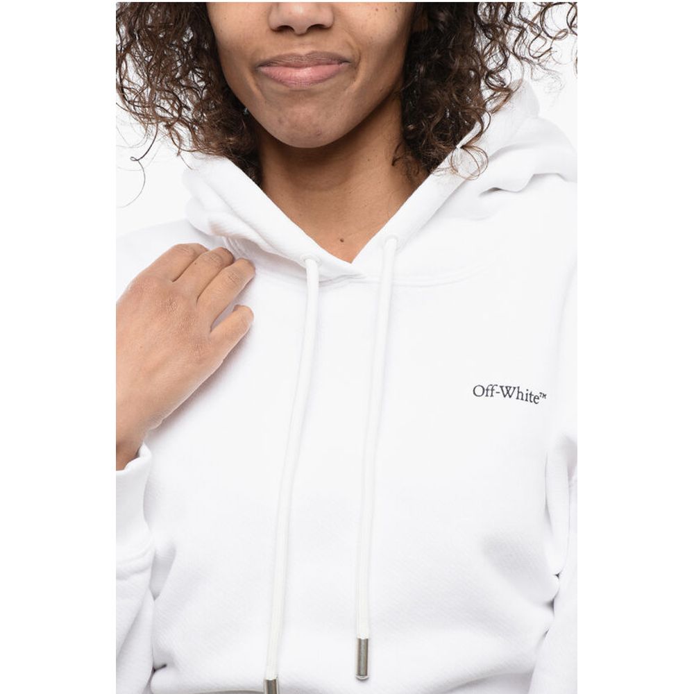 Off-White Printed Cropped Hoodie - Image 4