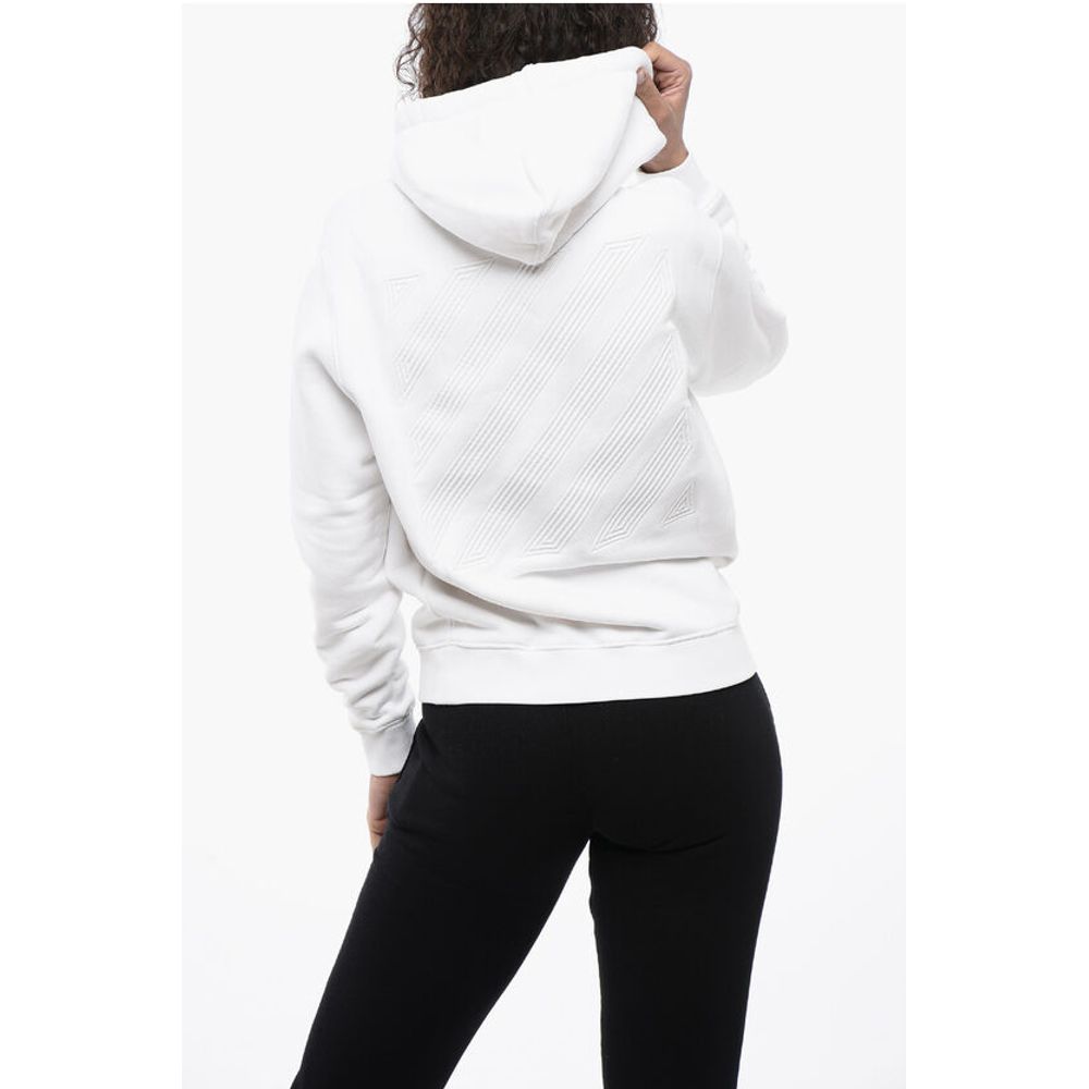 Off-White Overized Hoodie Sweatshirt with Embroidered Logo - Image 2