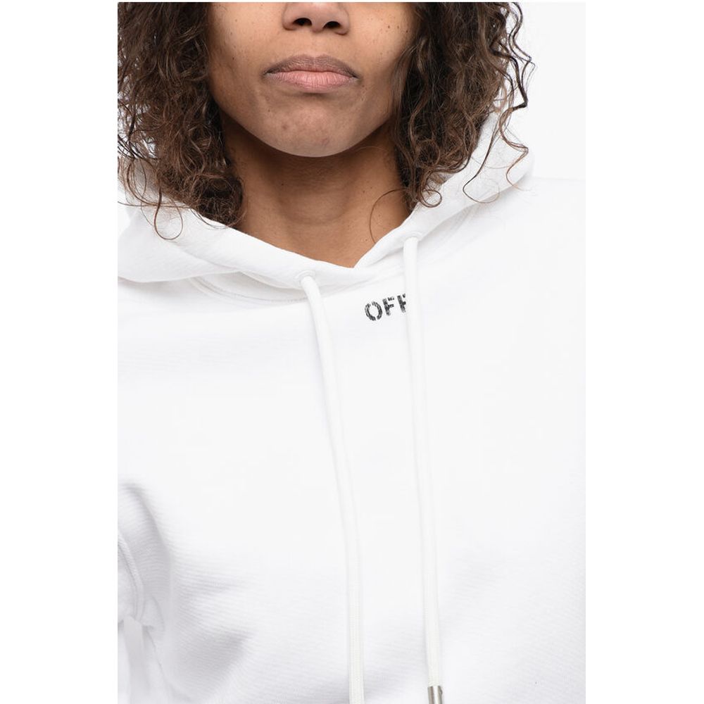 Off-White Overized Hoodie Sweatshirt with Embroidered Logo - Image 3